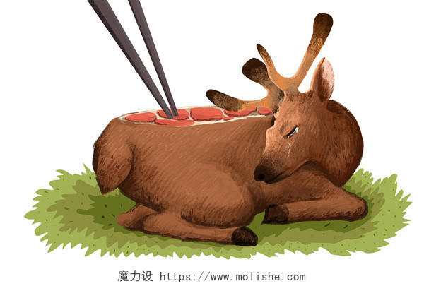 世界动物日手绘禁止食用野生动物素材